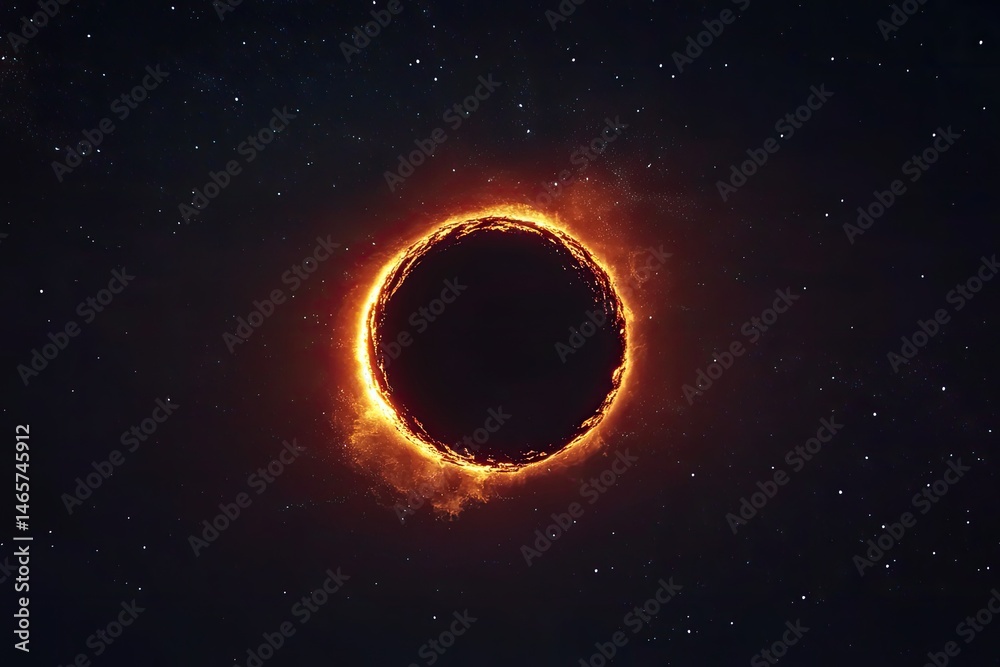 Naklejka premium Cosmic eclipse in dark space