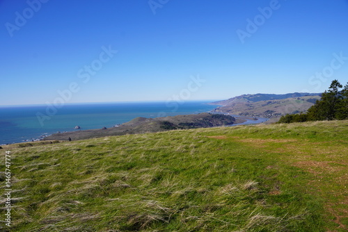 view of the sea from the hill