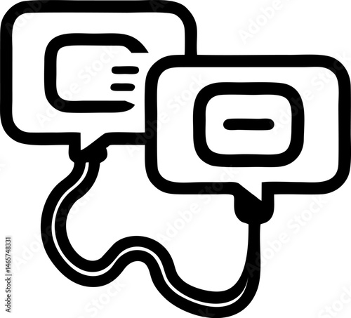 Interconnected dialogue bubbles share their thoughts