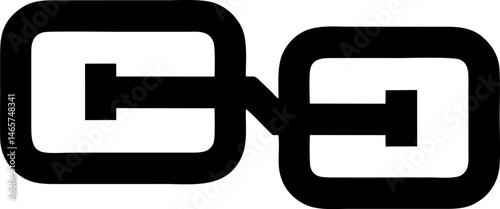 Interlocked geometric links graphic design