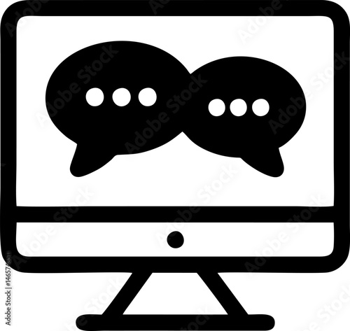 Online dialog bubbles on a screen
