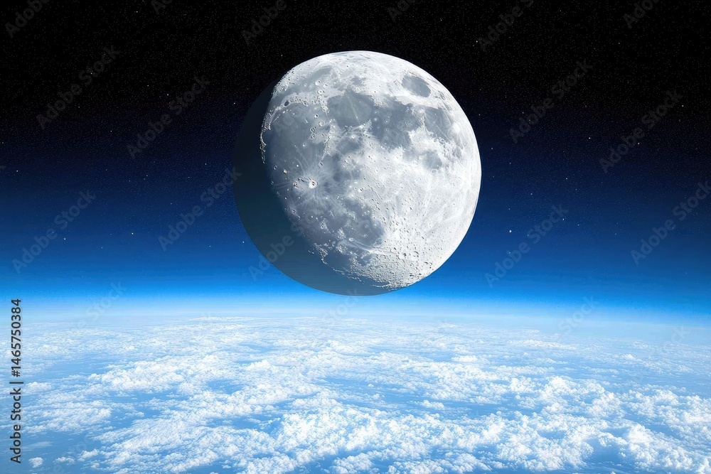 Moon above Earth Moon above Earth