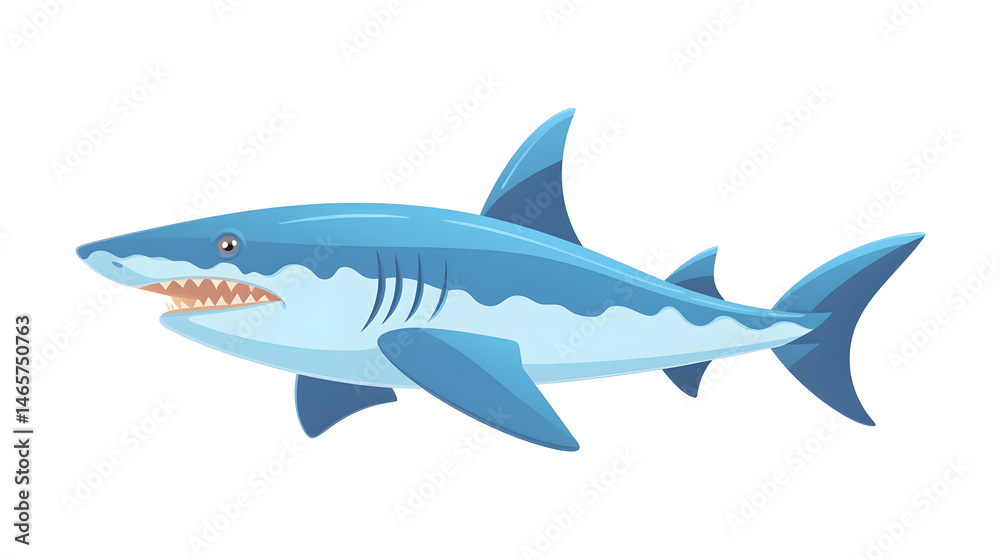 Fototapeta premium Detailed Bonnethead Shark Underwater Animal Vector Illustration for Graphics Projects