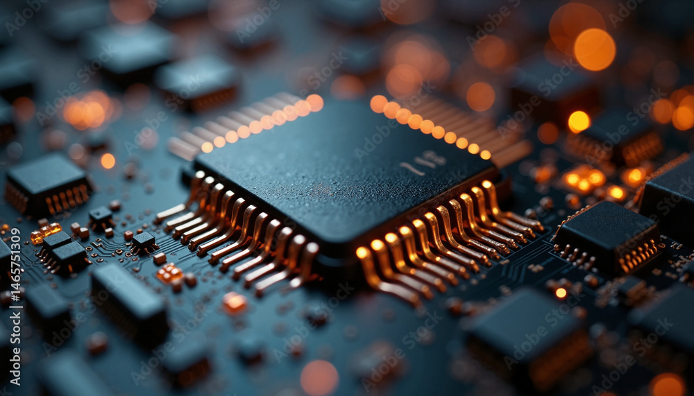Microchips in Macro View: ComfyUI Abstract Technology Background