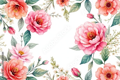 Wallpaper Mural Delicate watercolor floral motif, repeating seamlessly, watercolor, floral design, spring Torontodigital.ca