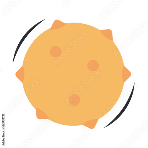 Yellow spiked toy. Vector