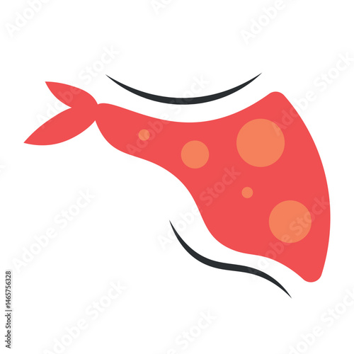 Red pet bandana icon. Vector