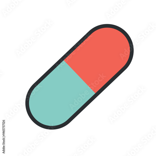 Red blue capsule icon. Vector