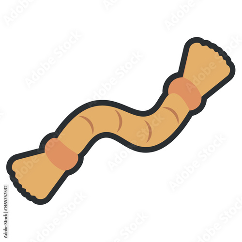 Chew toy twisted rope. Vector