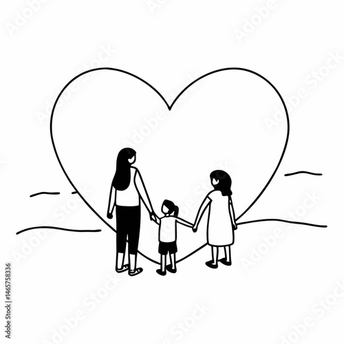 Elegant Line Art Design for a Family Reunion T-Shirt
