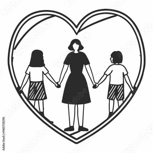 Elegant Line Art Design for a Family Reunion T-Shirt