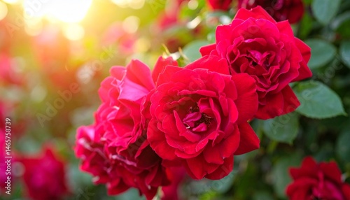Red roses in the garden