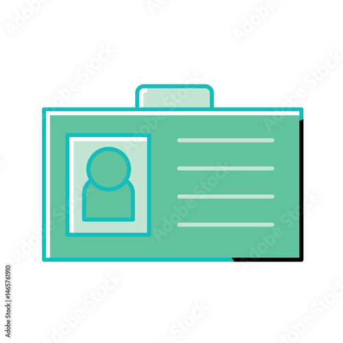 ID badge with user icon. Vector