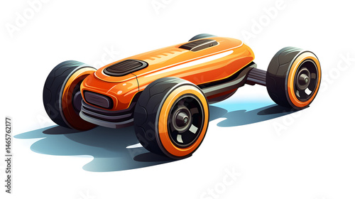 Electric Skateboard D Shape Isolated Vector Illustration for Urban Transportation Concepts
