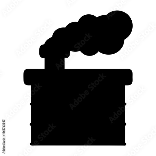 Industrial building belching out smoke, an icon of pollution and industry