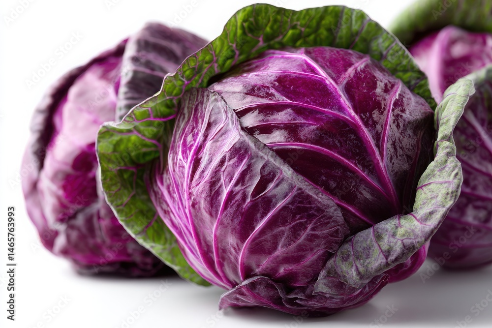 Obraz premium purple cabbage against white background. 