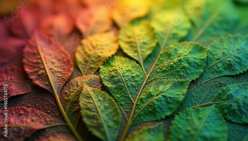 Repetitive leaf print on wallpaper, macro shot, classic, repeat