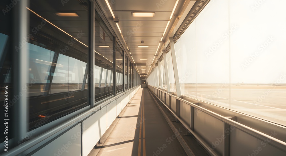 Airport Jet Bridge Tunnel with Natural Light Airport Jet Bridge Tunnel with Natural Light