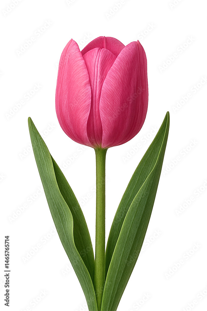 Fototapeta premium Pink tulip on transparent background