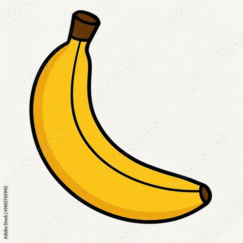 Ripe banana cartoon drawing showing healthy potassium rich fruit