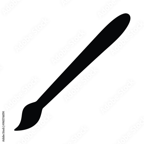 Silhouette of an artist's paintbrush on a white background illustration