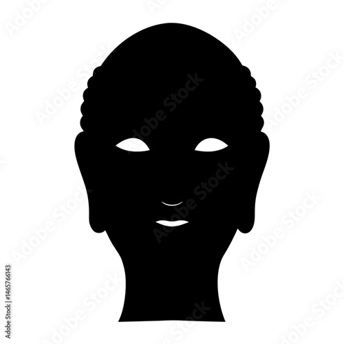 A Mysterious Silhouette of Enlightenment The Buddha's Face in Darkness