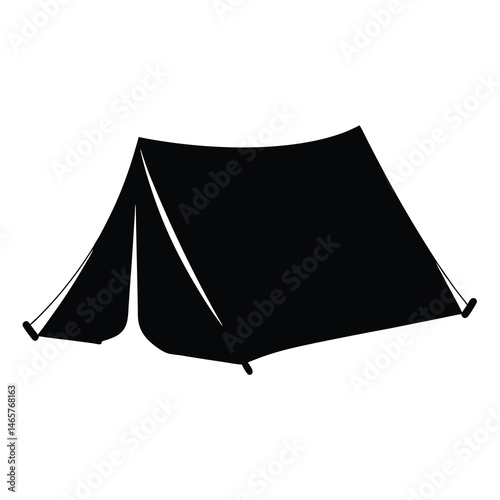 Black silhouette of a tent, often used for camping and hiking