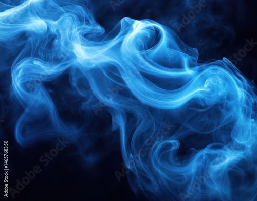 Wallpaper Mural Ethereal blue smoke swirling gracefully against a dark background creating a mystical and fluid motion effect Torontodigital.ca