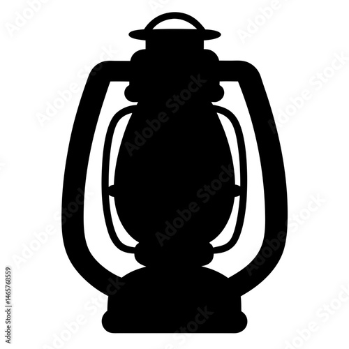 Silhouette illustration of a classic kerosene lantern, symbol of rural life