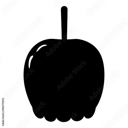 Silhouette of an apple with a stem, a simple and graphic image