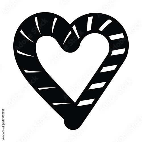 Stylized Heart Design with Interrupted Lines Creates a Unique Visual Effect
