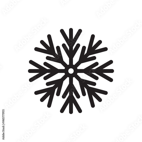 Snowflake icon. Cold winter symbol. Frozen weather pictogram. Vector shape design.