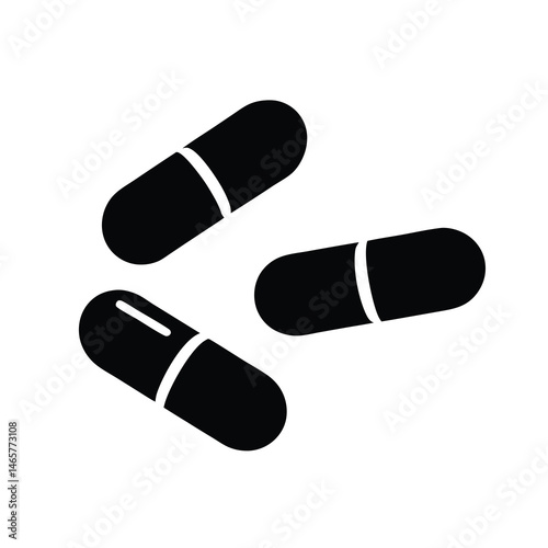 Medical Treatment Illustration Three Capsules Medicine Symbol Healthcare Pill Icon
