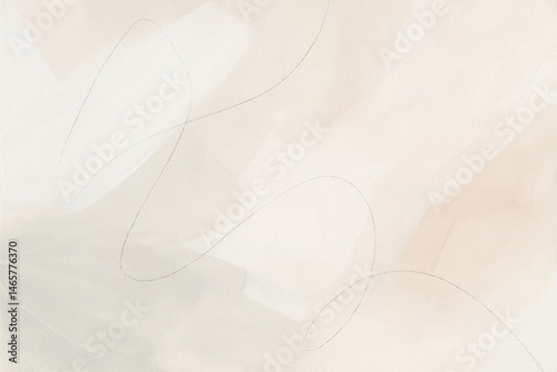 Abstract modern background featuring soft pastel colors, delicate brushstrokes, and thin, graceful lines creating a serene and minimalist aesthetic, perfect for various design projects