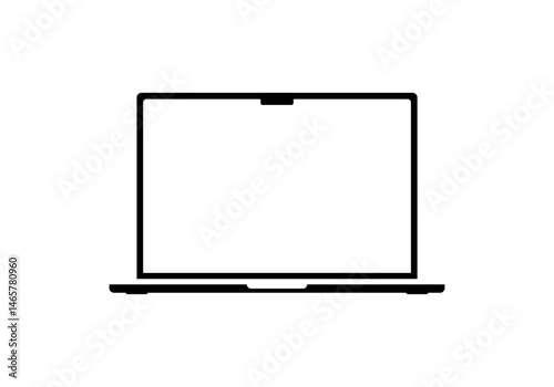 Modern laptop MacBook mockup with empty white monitor, device template mockup isolated - stock vector