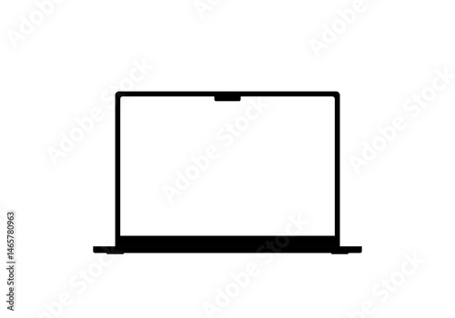 Modern laptop MacBook mockup with empty white monitor, device template mockup isolated - stock vector