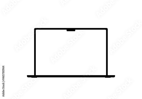 Modern laptop MacBook mockup with empty white monitor, device template mockup isolated - stock vector