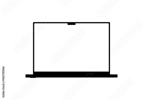 Modern laptop MacBook mockup with empty white monitor, device template mockup isolated - stock vector