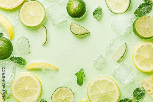 Fresh Citrus and Mint with Ice photo