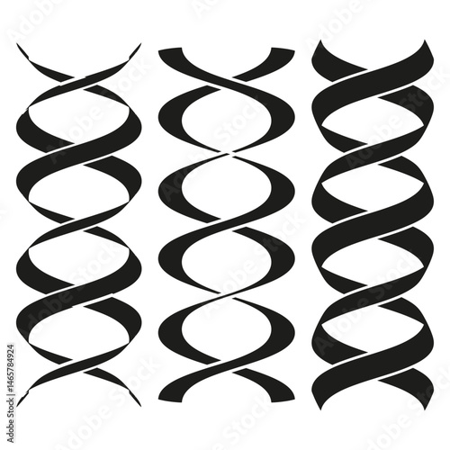 DNA strand design. Spiral helix pattern. Genetic curve structure. Vector biological form