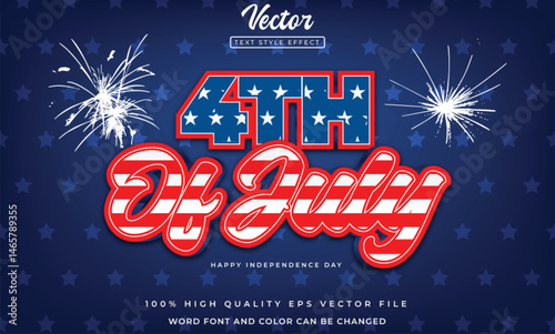 Independence day 4th of july editable text effect