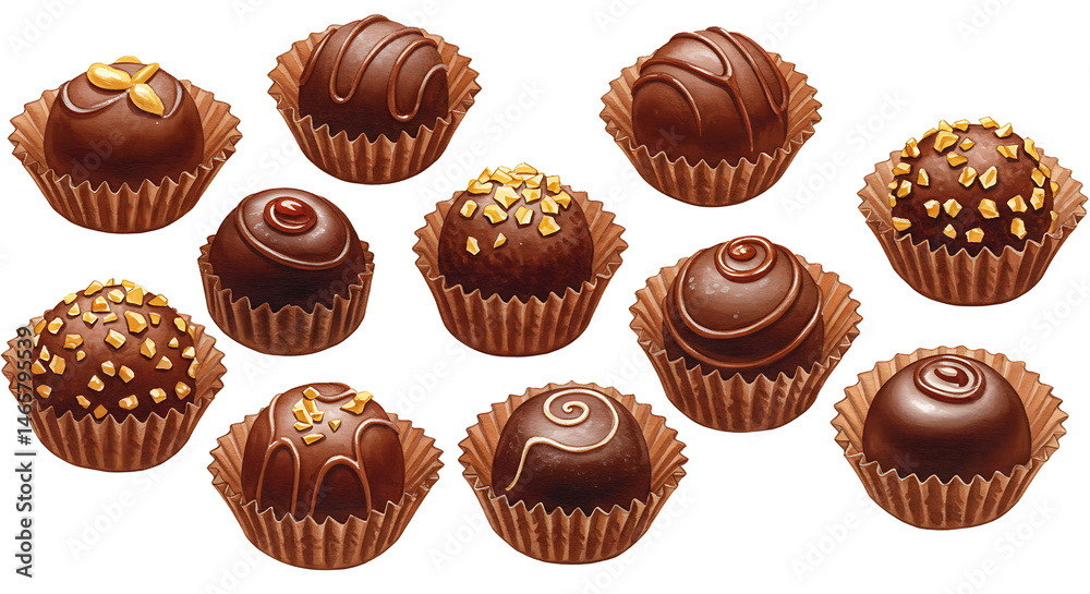 Chocolate Truffles in Paper Liners Chocolate Truffles in Paper Liners