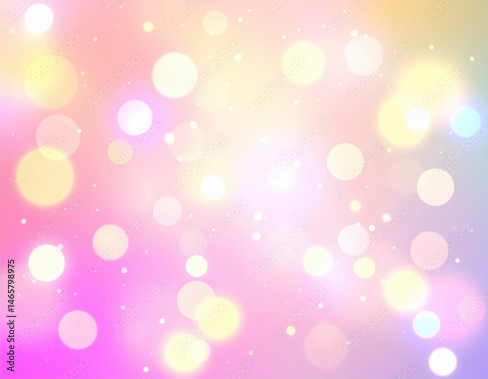 Vibrant colorful abstract background with scattered glittering particles creates dreamy atmosphere