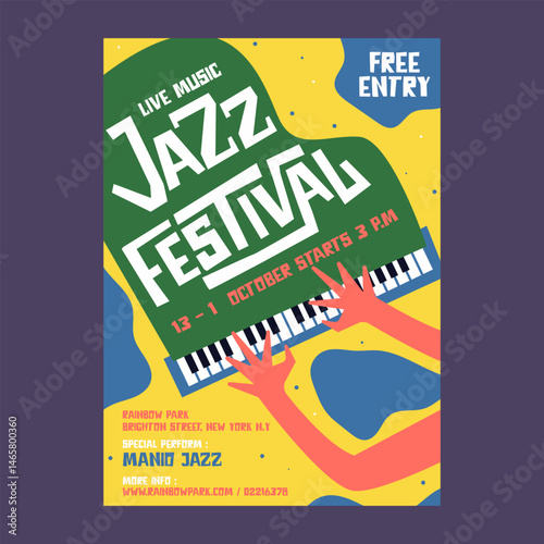 Jazz music poster design template