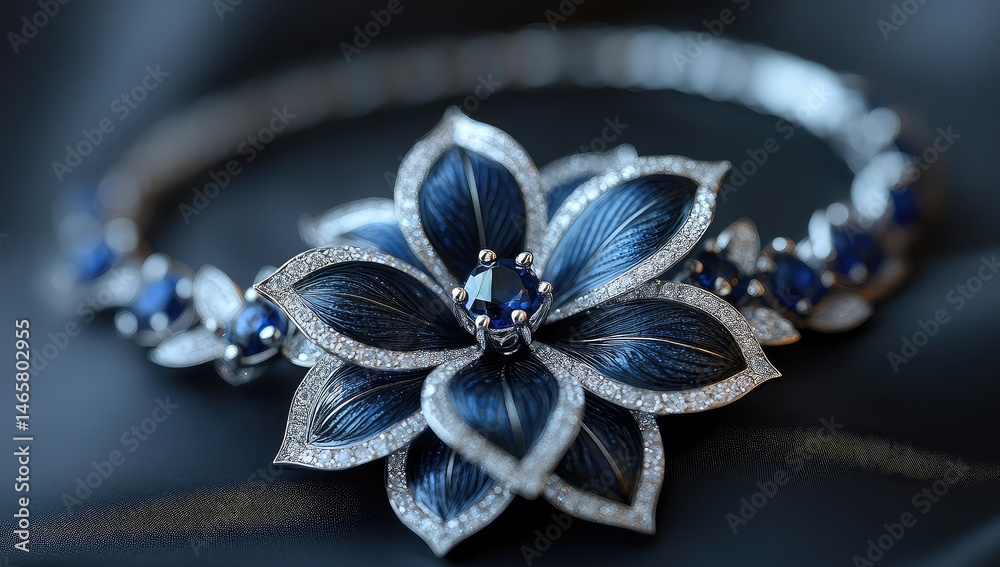 Naklejka premium Sapphire Flower Bracelet Jewelry.