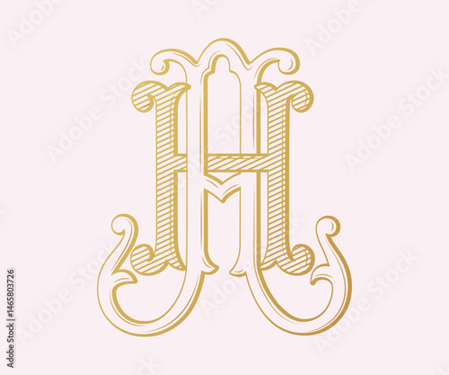 AH  HA  logo AH  logo HA Letter AH Letter HA  Monogram AH  Monogram HA Wedding Monogram, Wedding Logo, Logo Design , Monogram Vintage