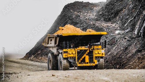 Mining Transportation, Yellow Dump Truck, Haul Truck, Cat Truck, Dump Truck photo