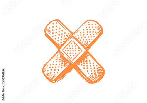 Band-aid Hand drawn sketch vector illustration