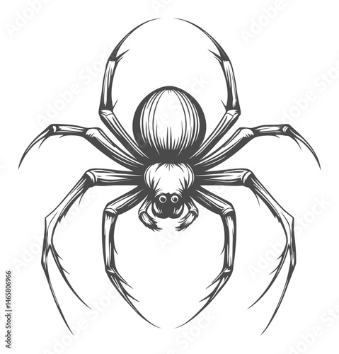 Detailed Vector Illustration of a Realistic Spider on White Background