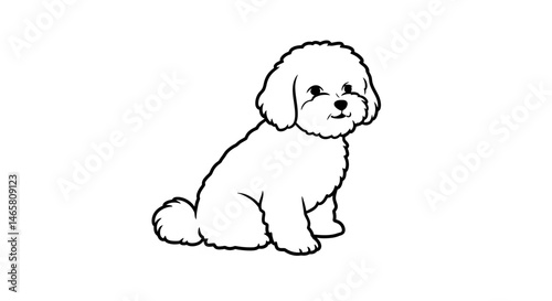 Simple and clean vector silhouette of a small dog sitting and looking forward, perfect for pet-related designs, animal lovers, and logos for dog-themed products or services